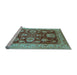 Sideview of Machine Washable Oriental Light Blue Industrial Rug, wshurb660lblu