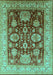 Machine Washable Oriental Turquoise Industrial Area Rugs, wshurb660turq