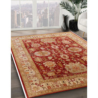 Mid-Century Modern Brown Sand Brown Oriental Rug, urb660