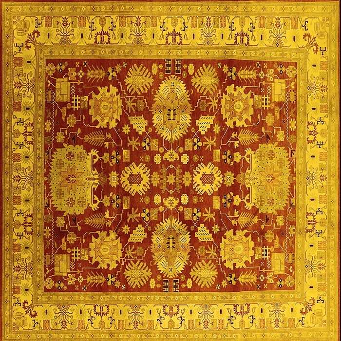 Square Oriental Yellow Industrial Rug, urb660yw