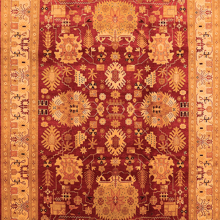 Machine Washable Oriental Orange Industrial Area Rugs, wshurb660org