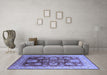 Machine Washable Oriental Blue Industrial Rug in a Living Room, wshurb660blu