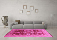 Machine Washable Oriental Pink Industrial Rug, wshurb660pnk