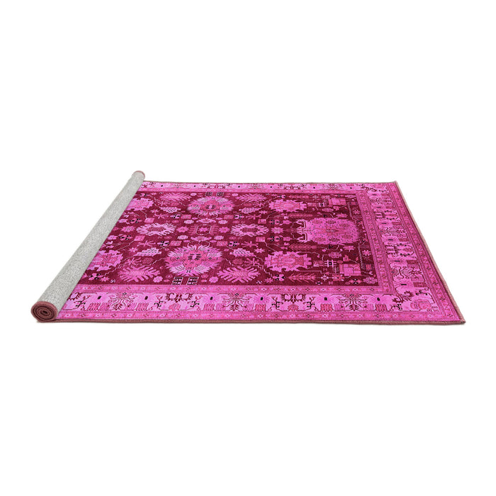 Sideview of Machine Washable Oriental Pink Industrial Rug, wshurb660pnk