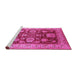 Sideview of Machine Washable Oriental Pink Industrial Rug, wshurb660pnk