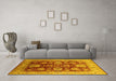 Machine Washable Oriental Yellow Industrial Rug in a Living Room, wshurb660yw