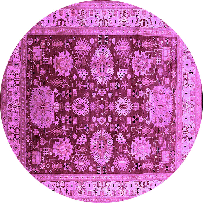 Round Oriental Purple Industrial Rug, urb660pur
