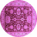 Round Oriental Purple Industrial Rug, urb660pur