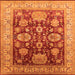 Square Oriental Orange Industrial Rug, urb660org