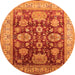 Round Oriental Orange Industrial Rug, urb660org