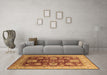 Machine Washable Oriental Brown Industrial Rug in a Living Room,, wshurb660brn