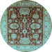 Round Oriental Light Blue Industrial Rug, urb660lblu