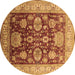 Round Oriental Brown Industrial Rug, urb660brn