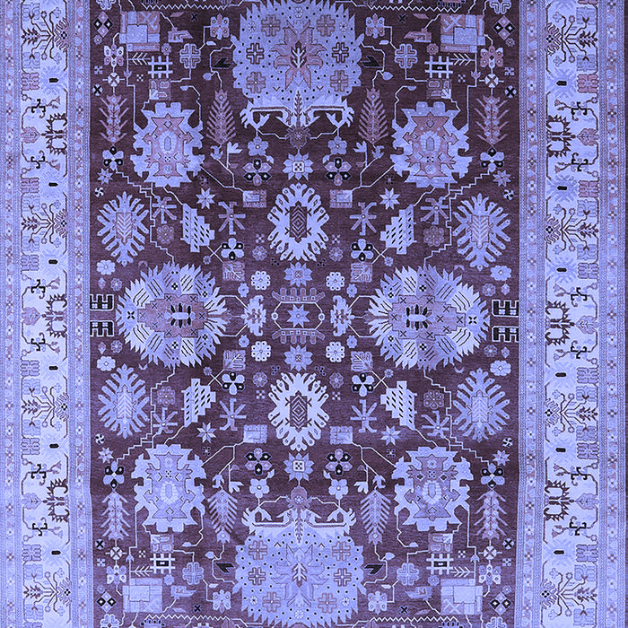 Machine Washable Oriental Blue Industrial Rug, wshurb660blu