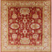 Square Mid-Century Modern Brown Sand Brown Oriental Rug, urb660