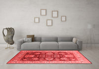 Machine Washable Oriental Red Industrial Rug, wshurb660red