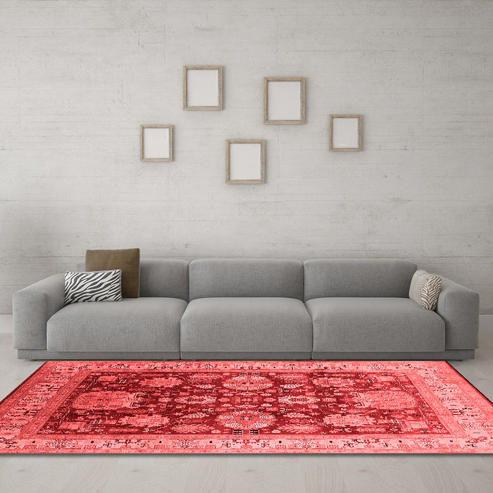Industrial Red Washable Rugs