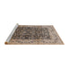 Sideview of Machine Washable Industrial Modern Coffee Brown Rug, wshurb661