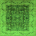 Square Oriental Green Industrial Rug, urb661grn