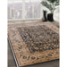 Machine Washable Industrial Modern Coffee Brown Rug in a Family Room, wshurb661