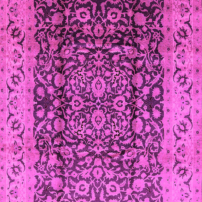 Machine Washable Oriental Pink Industrial Rug, wshurb661pnk