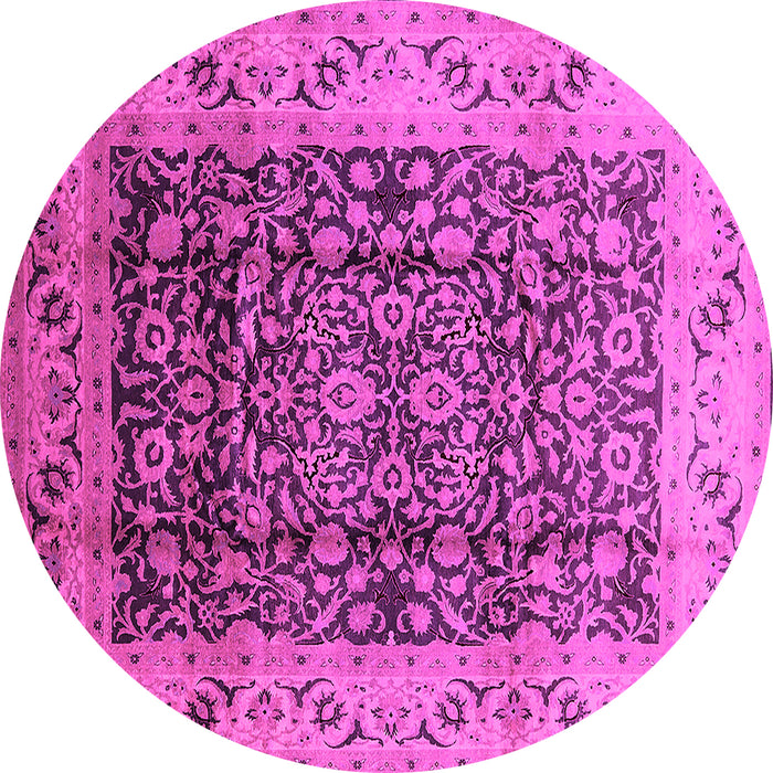 Round Oriental Pink Industrial Rug, urb661pnk