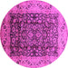 Round Oriental Pink Industrial Rug, urb661pnk