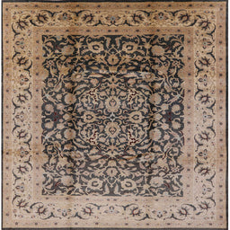Square Machine Washable Industrial Modern Coffee Brown Rug, wshurb661