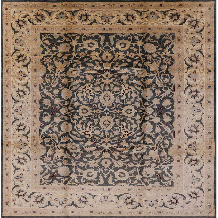 Square Machine Washable Industrial Modern Coffee Brown Rug, wshurb661