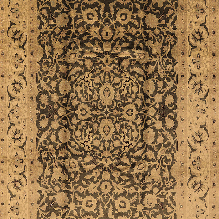 Machine Washable Oriental Brown Industrial Rug, wshurb661brn