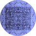 Round Oriental Blue Industrial Rug, urb661blu