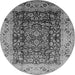 Round Oriental Gray Industrial Rug, urb661gry