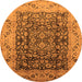 Round Oriental Orange Industrial Rug, urb661org