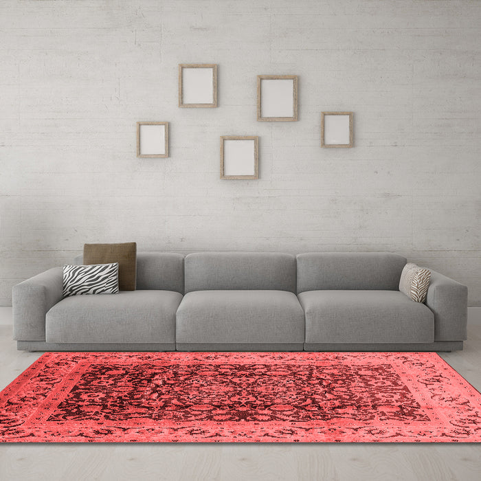 Industrial Red Washable Rugs