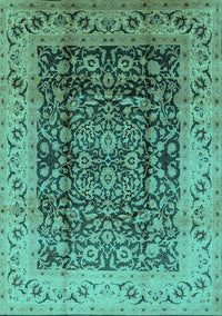 Oriental Turquoise Industrial Rug, urb661turq