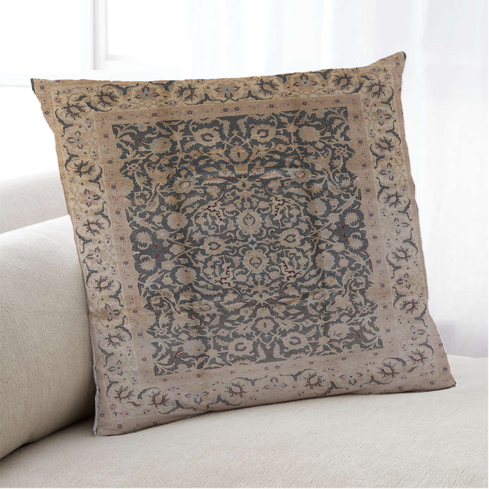 Lifestyle Image of Mid-Century Modern Urban Square Coffee Brown Throw Pillow, 18 inch by 18 inch, pwurb661