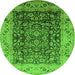 Round Oriental Green Industrial Rug, urb661grn