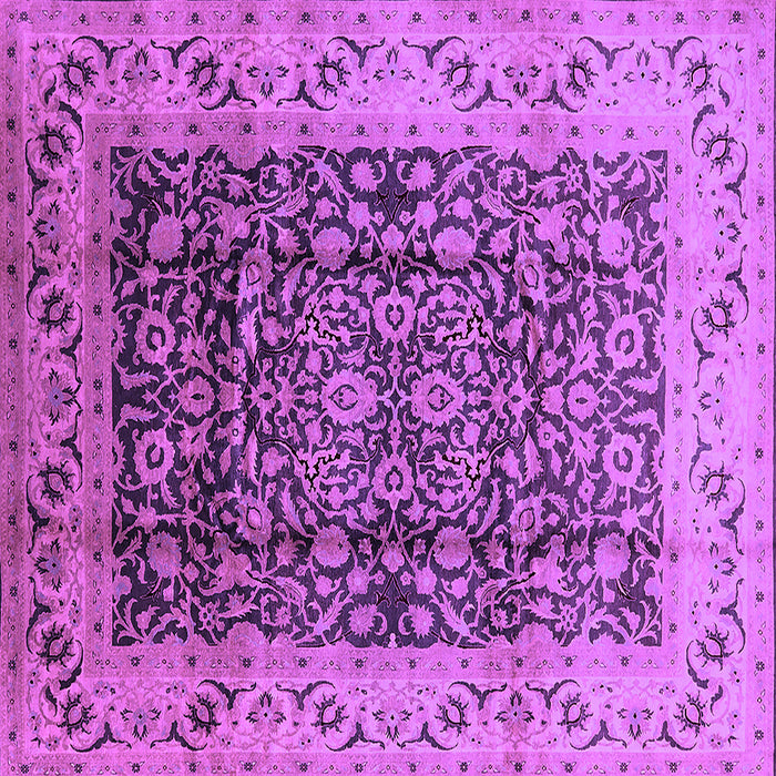 Square Machine Washable Oriental Purple Industrial Area Rugs, wshurb661pur