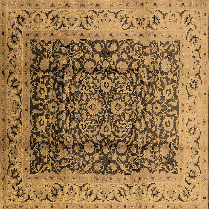 Square Machine Washable Oriental Brown Industrial Rug, wshurb661brn