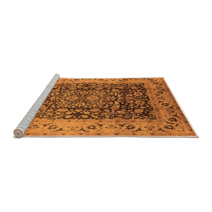 Sideview of Machine Washable Oriental Orange Industrial Area Rugs, wshurb661org