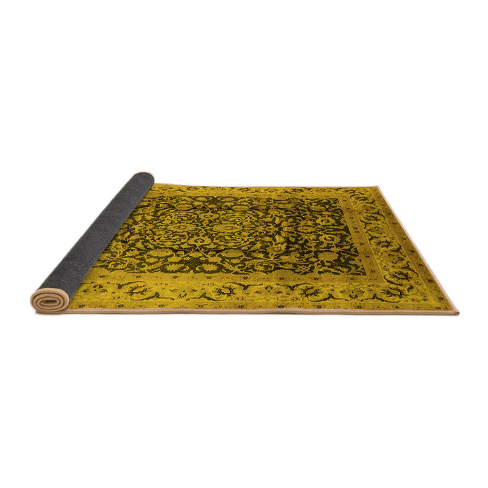 Sideview of Oriental Yellow Industrial Rug, urb661yw