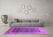 Machine Washable Oriental Purple Industrial Area Rugs in a Living Room, wshurb661pur