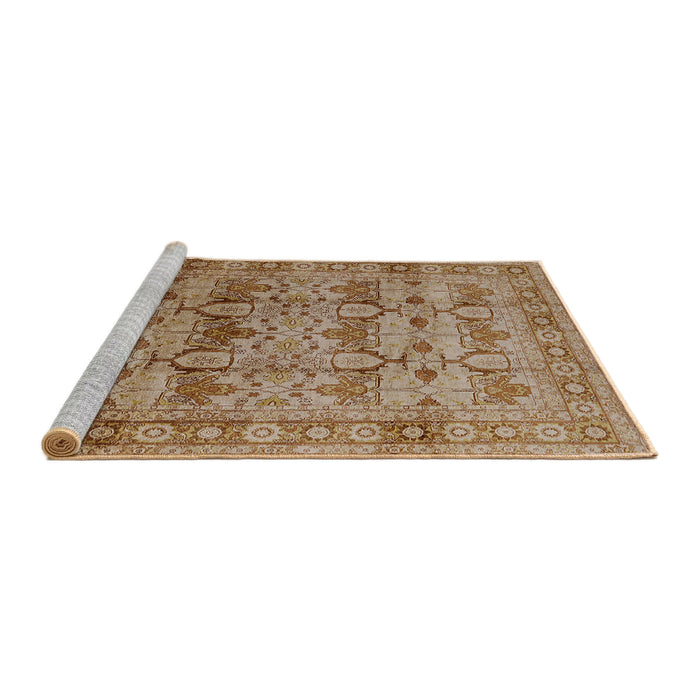 Sideview of Machine Washable Industrial Modern Mahogany Brown Rug, wshurb662