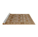 Sideview of Machine Washable Industrial Modern Mahogany Brown Rug, wshurb662