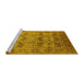 Sideview of Machine Washable Oriental Yellow Industrial Rug, wshurb662yw