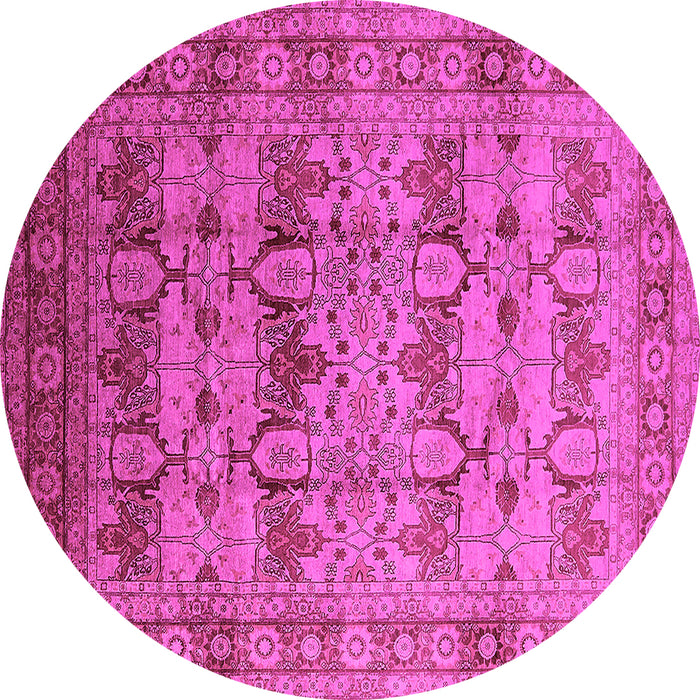 Round Oriental Pink Industrial Rug, urb662pnk
