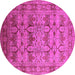 Round Oriental Pink Industrial Rug, urb662pnk