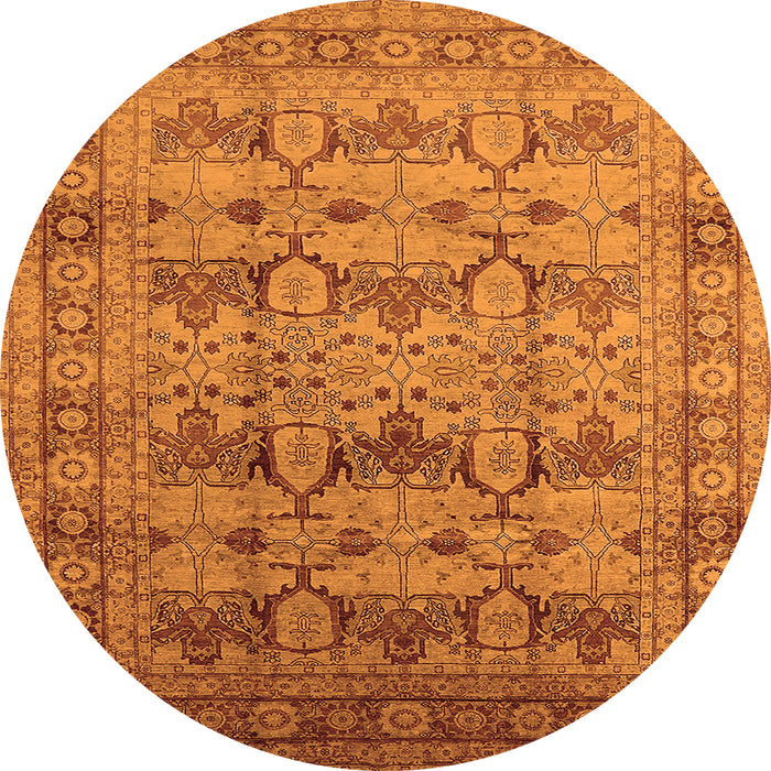 Round Oriental Orange Industrial Rug, urb662org