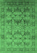 Machine Washable Oriental Emerald Green Industrial Area Rugs, wshurb662emgrn