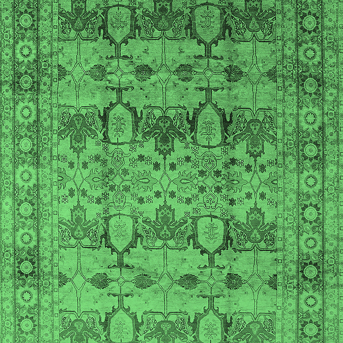 Machine Washable Oriental Emerald Green Industrial Area Rugs, wshurb662emgrn
